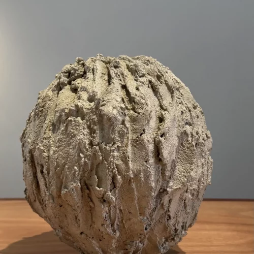 TWISTED BOMB OF ENERGY, 2025 
H 30 cm x D 28 cm 
Concrete (ceramic/stoneware, unspecified) 
Price upon request