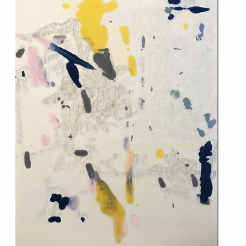 “Untitled” 
116 x 81 cm 
Stained spray paint on raw canvas 
Price upon request