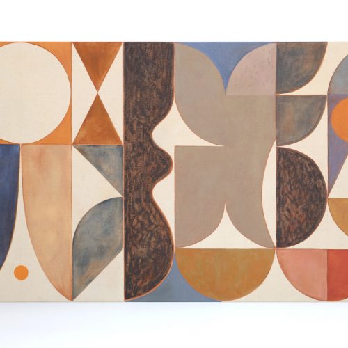 If this Exists, then that Exists, 2022 
101.6 × 63.5 cm 
Oil, coffee and colored pencil on canvas 
Price upon request