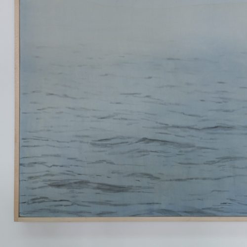 PEACE AS A JOURNEY, 2024 
100 x 100 x 5 cm 
Indigo and charcoal on raw canvas, Natural Earth paint, ECO UV varnish, Suar wood frame 
Price upon request