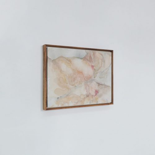 THE RIVER THAT FLOW THROUGH, 2024 
59 x 44 x 5 cm 
Acrylic on tea stained cotton canvas 
Price upon request