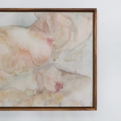 THE RIVER THAT FLOW THROUGH, 2024 
59 x 44 x 5 cm 
Acrylic on tea stained cotton canvas 
Price upon request