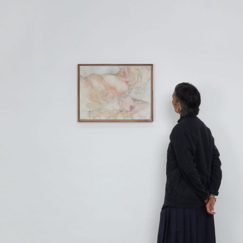 THE RIVER THAT FLOW THROUGH, 2024 
59 x 44 x 5 cm 
Acrylic on tea stained cotton canvas 
Price upon request