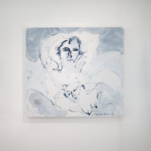 WITH YOU, 2024 
150 x 139 cm 
Indigo on cotton canvas and acrylic paint 
Price upon request