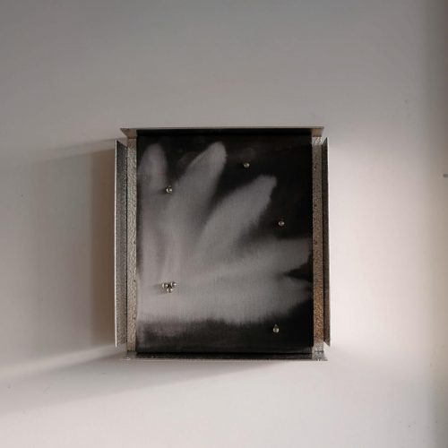 The Flower with the Pearl, 2026 
25 x 28 cm 
Acrylic and ink on canvas, Aluminum frame  
Price upon request